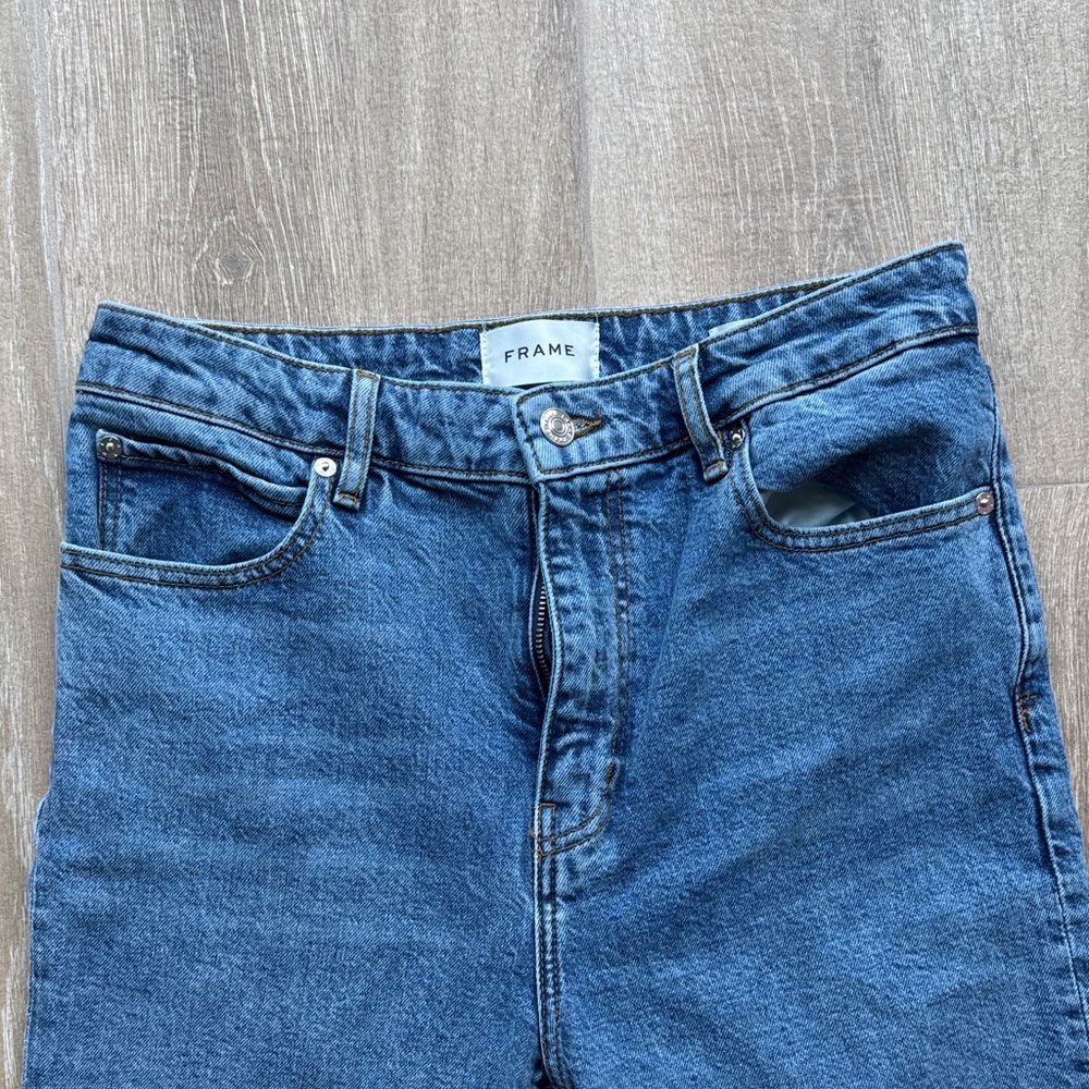 Frame The Ruler High Waist Straight Leg Jeans - Size 29 View 2